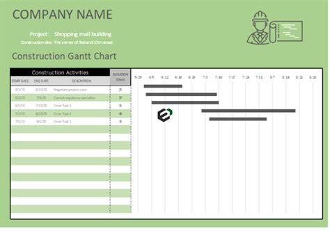 [Free] Construction Gantt Chart Template | ExcelDownloads