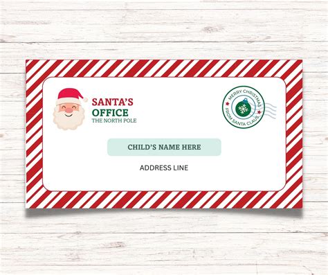 Letter From Santa Envelope Template INSTANT DOWNLOAD With - Etsy