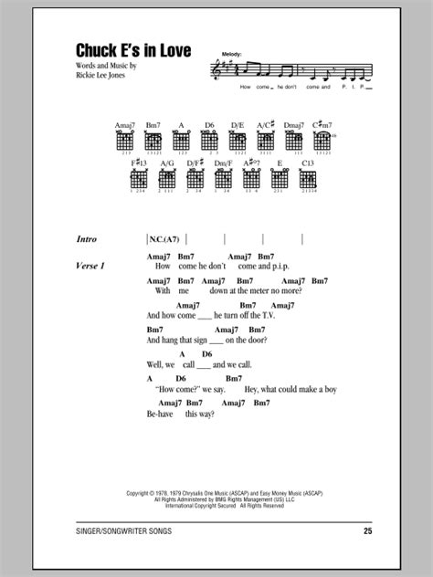 Chuck E's In Love by Rickie Lee Jones - Guitar Chords/Lyrics - Guitar ...