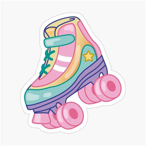 Roller Skate - Pink Aesthetic Sticker by GasparArts | Cute laptop ...