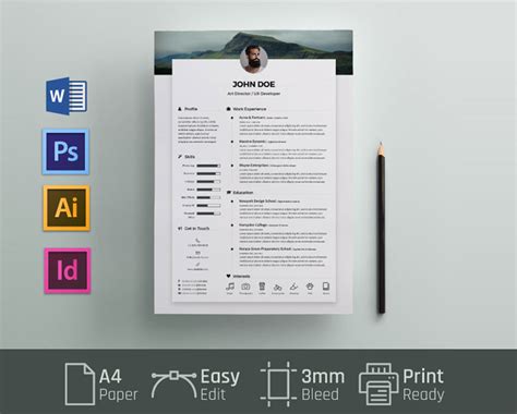 Free Resume CV Template with Word & PSD format in 2025 - ResumeKraft