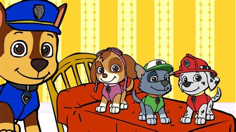 🌟 Five Little Dogs 🌟 With Paw Patrol Nursery Rhymes Cartoons For