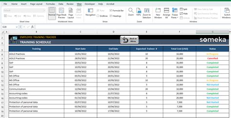 Employee Training Tracker Template Excel Free - Printable Form ...