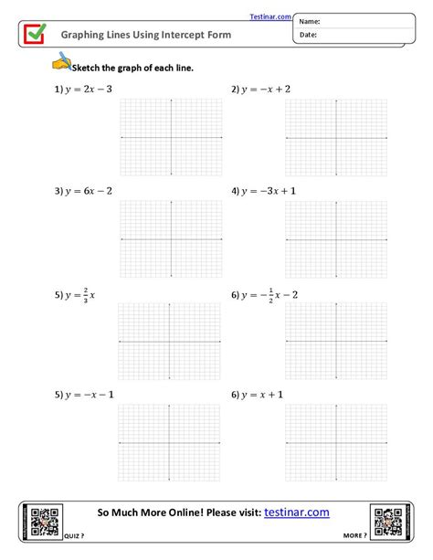 Graphing Lines Using Slope Intercept Form worksheets