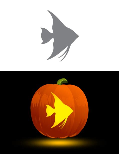 Printable Angelfish Pumpkin Stencil