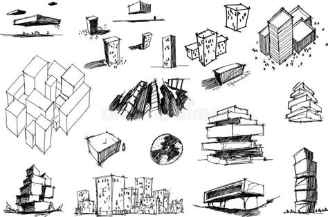 Many Architectural Sketches of a Modern Fantastic Architecture and ...