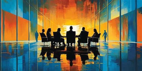 Premium Ai Image Abstract Art Of Business Meeting Roomillustration