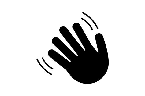 Waving hand gesture emoji glyph icon | Pre-Designed Photoshop Graphics ...