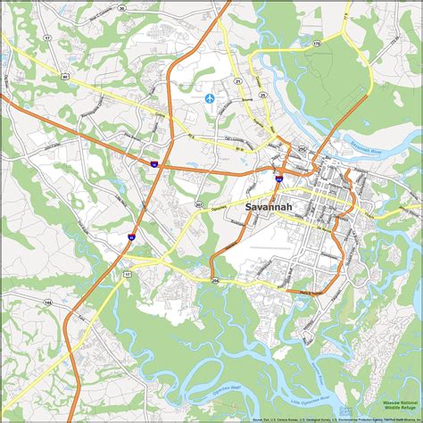 Savannah Georgia Map - GIS Geography