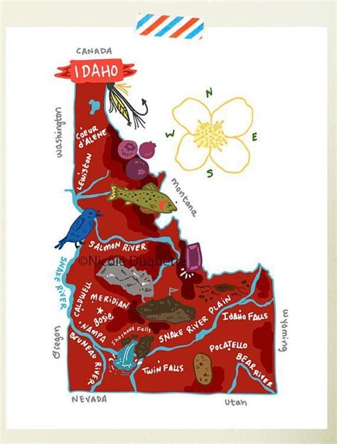 OUR GEM STATE | Illustrated map, Idaho, Map