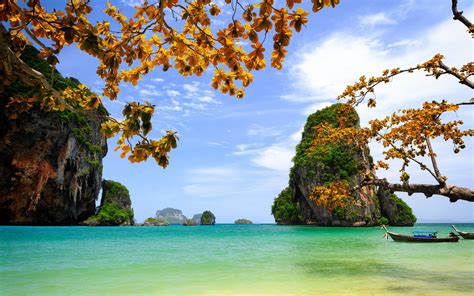 Wallpaper Vietnam, beautiful scenery, sea, rocks, islands, trees ...