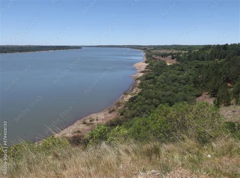 The meseta de Artigas located on the Uruguay River, Paysandú. Monument ...