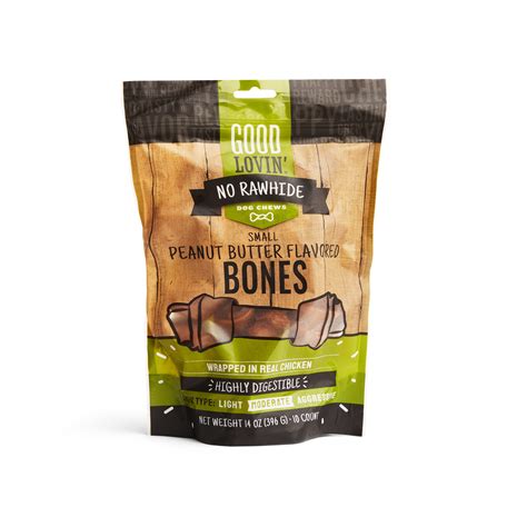 Good Lovin' No Rawhide Small Peanut Butter Flavored Dog Bones, 14 oz ...