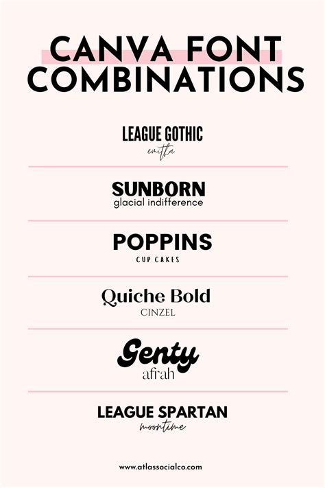 20 Canva Font Pairings for Bloggers | Font combinations, Font pairing ...