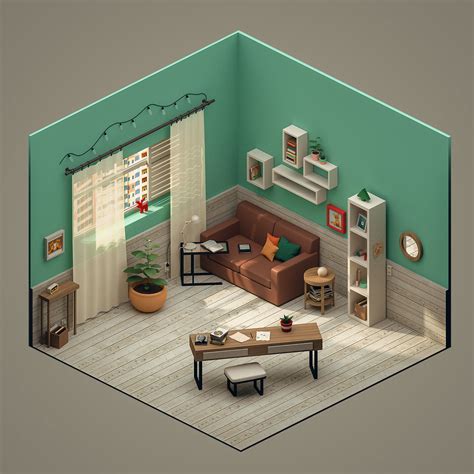 ArtStation - Isometric 3D Room