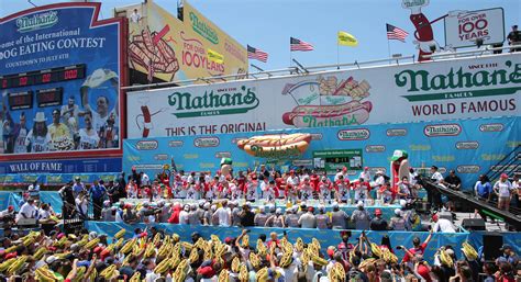 Professional Eaters Compete In Annual Nathan's Hot Dog Eating Contest