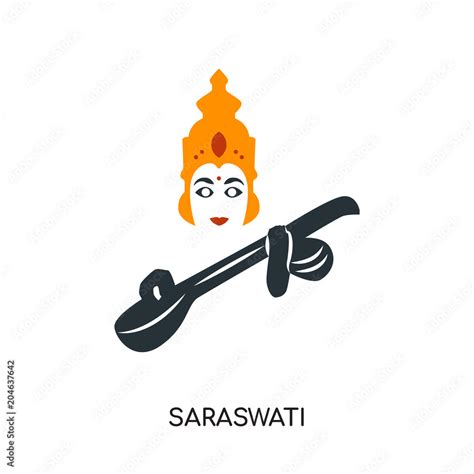 saraswati logo isolated on white background , colorful vector icon ...