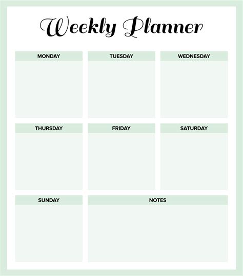 Weekly Planner Template PDF | Free weekly planner templates, Day ...