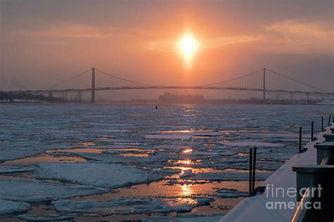 Detroit River Sunset Photograph by Jim West - Pixels