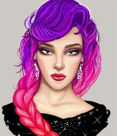 Pink and purple hair | Purple hair, Wall painting, Art