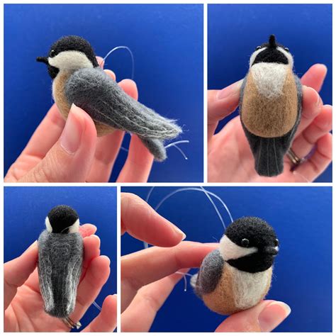 Needle felted chickadee ornament | Needle felting, Felt ornaments, Felt