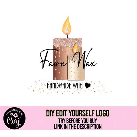 Candle business logo design diy candle logo template | Etsy