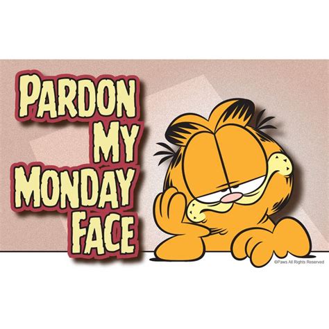 Pardon my Monday face | Monday face, Garfield quotes, Garfield cartoon