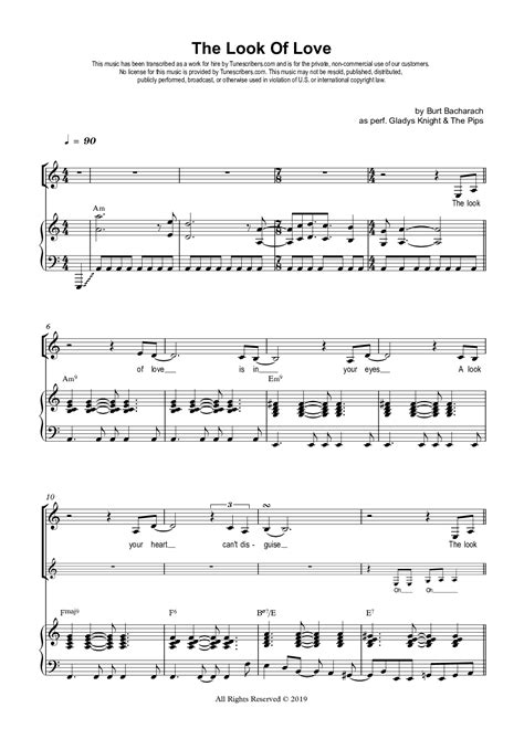 Tunescribers | The Look Of Love | Sheet Music