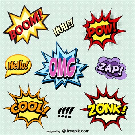 Free Vector | Comic book words onomatopoeia