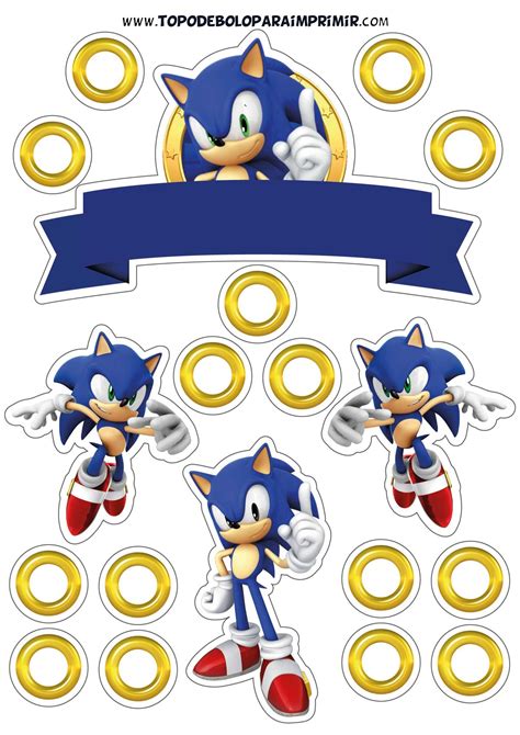 Topo de bolo sonic para imprimir Sonic Birthday Cake, Fruit Birthday ...