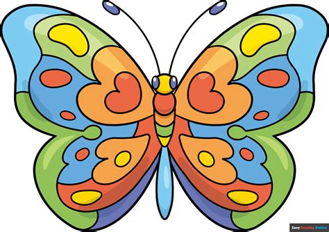 How To Draw A Rainbow Butterfly Really Easy Drawing Tutorial