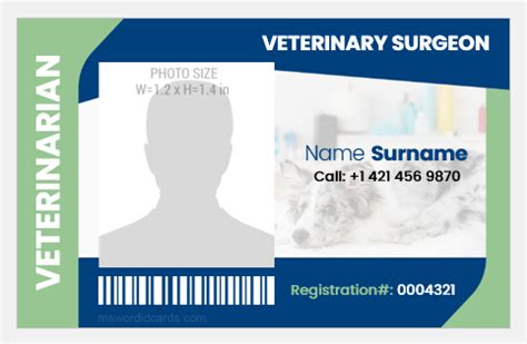 Veterinary ID Cards/Badges Templates | Download Edit Print