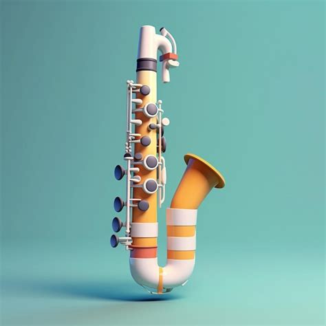 Premium AI Image | Cartoon clarinet3D