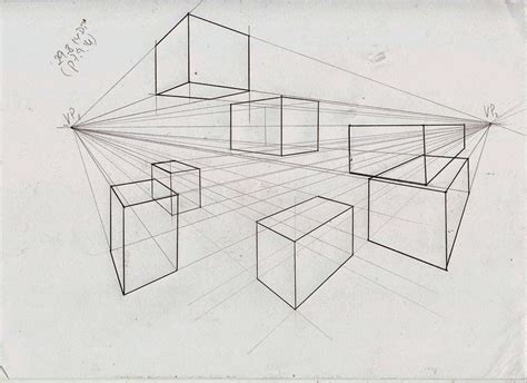 Weekly : Doodles and tuts: Cube in 2 point perspective