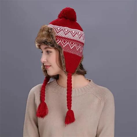 Aliexpress.com : Buy Warm Women Winter Hat with Ear Flaps Snow Ski ...