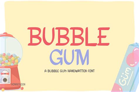 Bubble Gum Font By Honeymons · Creative Fabrica