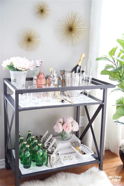 DIY Marble Bar Cart Top and Shelf - Setting For Four Interiors