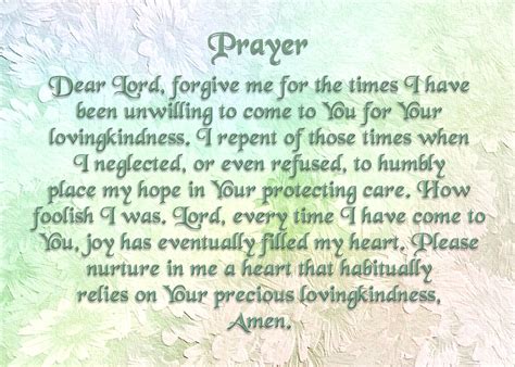 Today's Prayer - Dear Lord, forgive me for the times I have been ...