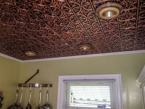 Copper Ceiling Tiles Installation | Shelly Lighting