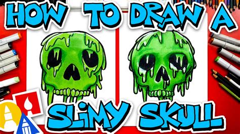 How To Draw A Slimy Skull For Halloween - Art For Kids Hub