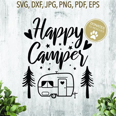 Happy Camper SVG DXF Cricut Silhouette Camping Svg | Etsy