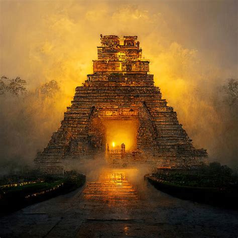 Mayan Temples Drawings