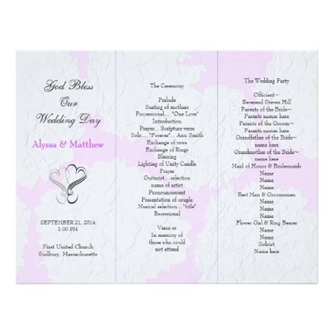 Tri Fold Wedding Program Template For Your Needs