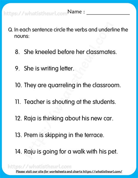 nouns-verbs-worksheets-3 - Your Home Teacher