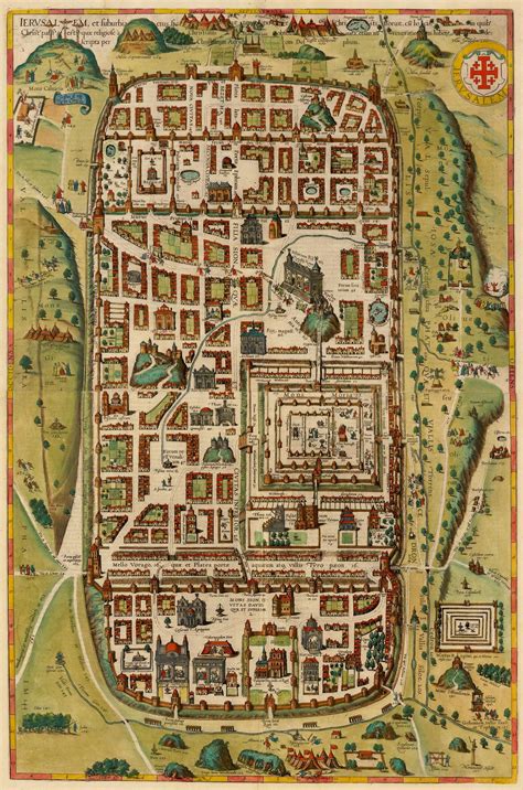 Jerusalem Map, Ancient Jerusalem, Ancient Maps, Antique Maps, Vintage ...