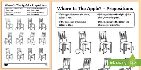 Where Is The Apple? Worksheet (teacher made) - Twinkl