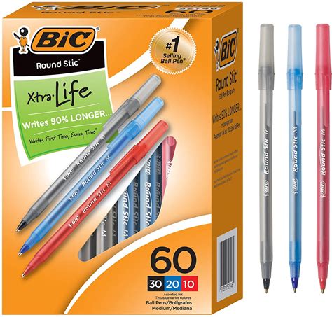 Amazon: 60 Pack BIC Ballpoint Pens in Black, Blue and Red Ink $3.99 ...