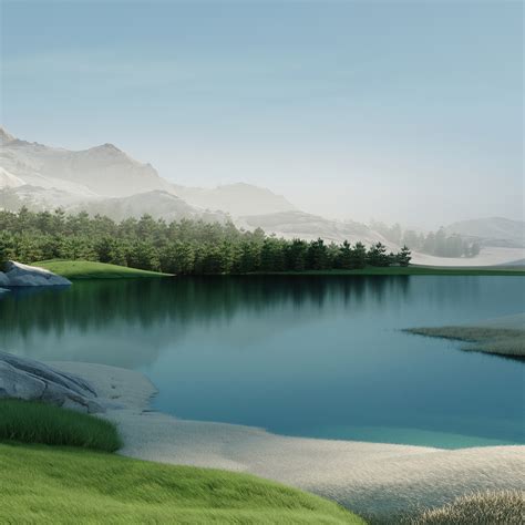 Landscape Wallpaper 4K, Windows 11, Lake, Forest, Daytime