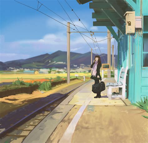 ArtStation - Train station, Atey Ghailan #train #anime #art #artwork # ...