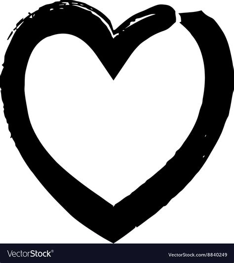 Heart shape symbol love black vector by olegkozyrev - Image #8840249 ...